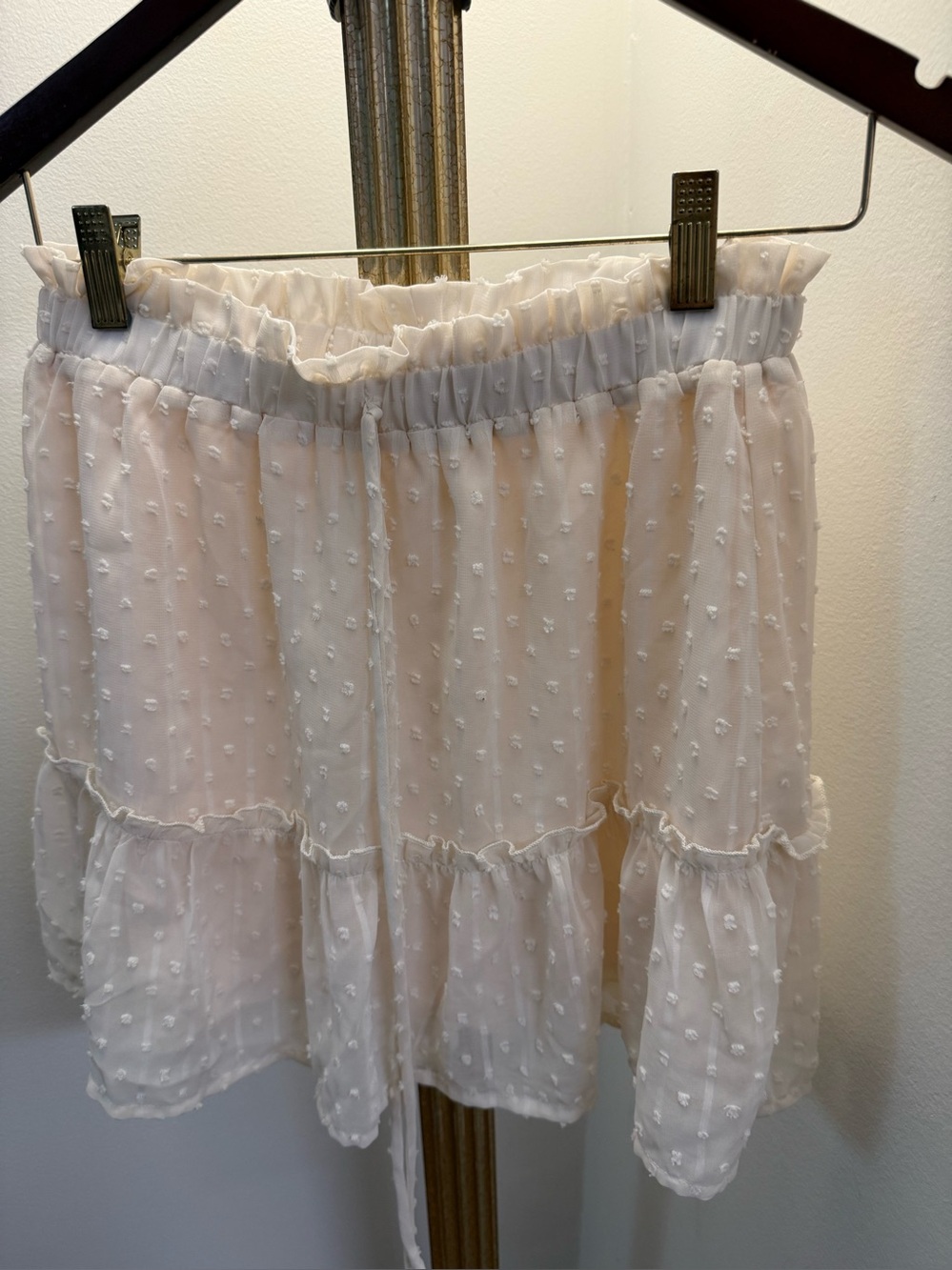 Women's Ivory Altered State Tiered Mini Skirt